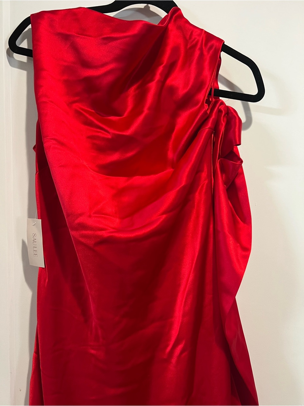 SAU LEE Callie Satin Gown Red Open Back Formal Maxi Dress US Size 12 - Picture 6 of 11